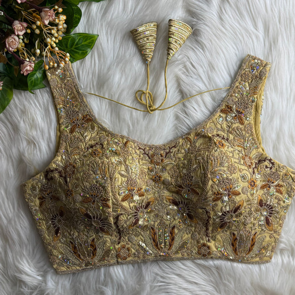 BRIDAL BLOUSE BEAUTIFUL HEAVY STARS & RAINBOW WORK