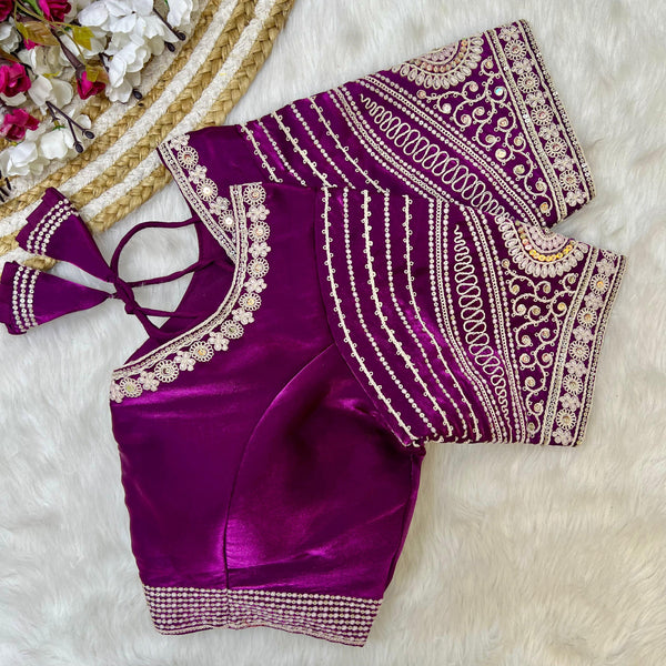 BEAUTIFUL COTTON THREAD WORK ZIMICHOO FABRIC BLOUSE