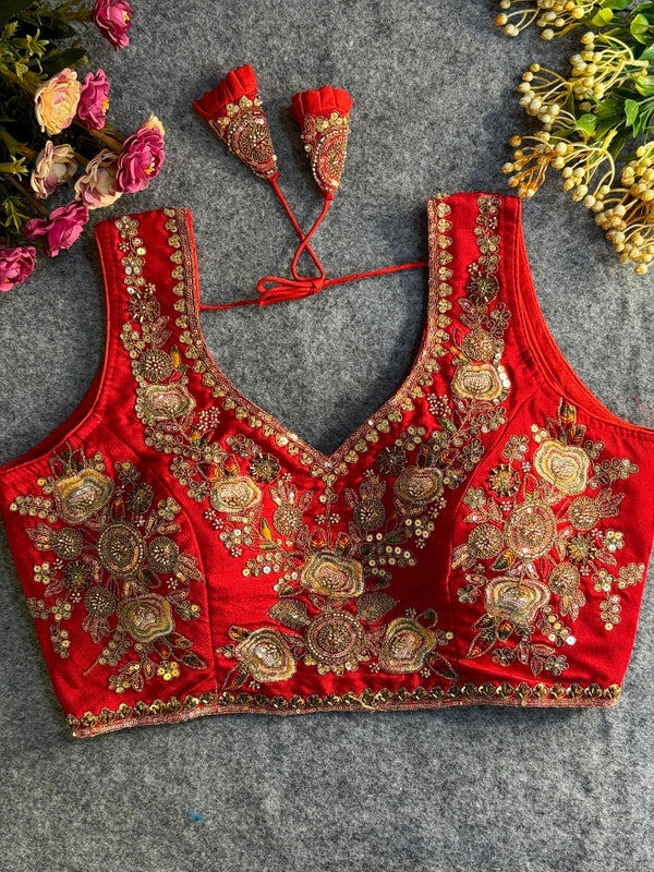HEAVY BEADS WORK  BRIDAL BLOUSE