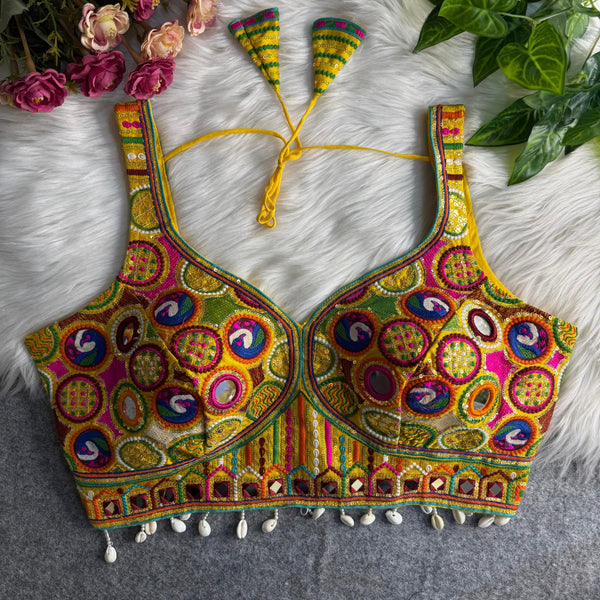 NAVRATRI SPL. REAL MULTI MIRROR WORK STYLISH BLOUSE