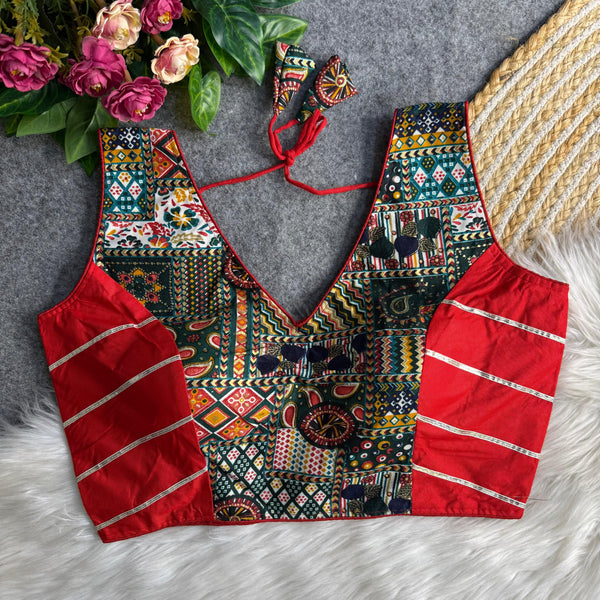 Rayon Cotton Traditional Print+Gotta Work Blouse -2