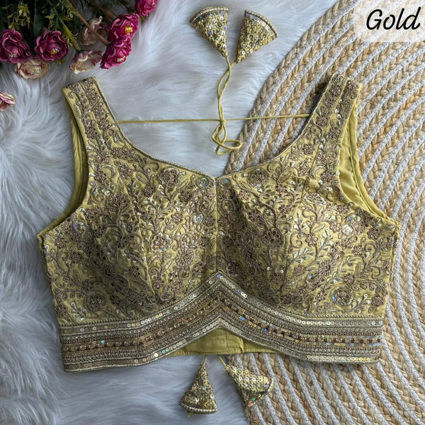 APPLE CUTT BRIDAL BLOUSE BEAUTIFUL HEAVY STARS  & RAINBOW WORK